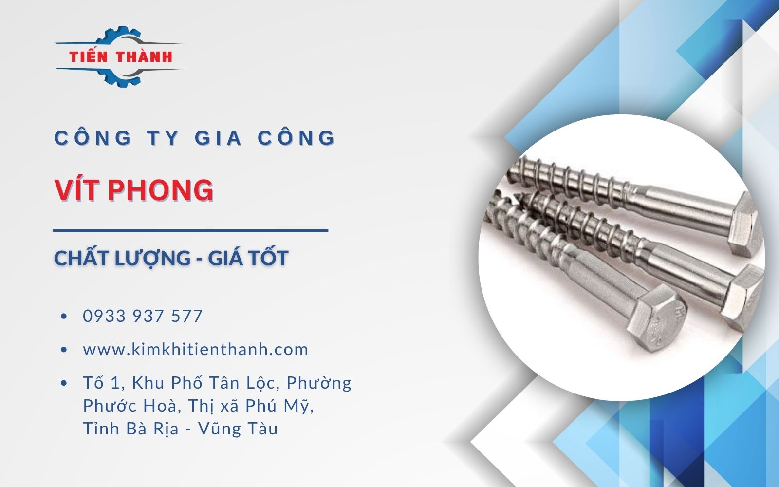 Kim Khí Tiến Thành địa chỉ cung cấp đinh vít phong uy tín chất lượng Mua đinh vít phong ở đâu chất lượng giá tốt